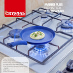 Crystal Marbo Plus Induction Bottom Nonstick Flat Tawa/Dosa Tawa | 300 mm | Thickness: 3mm | 5 Layer Coating | Metal Spoon Friendly | Blue