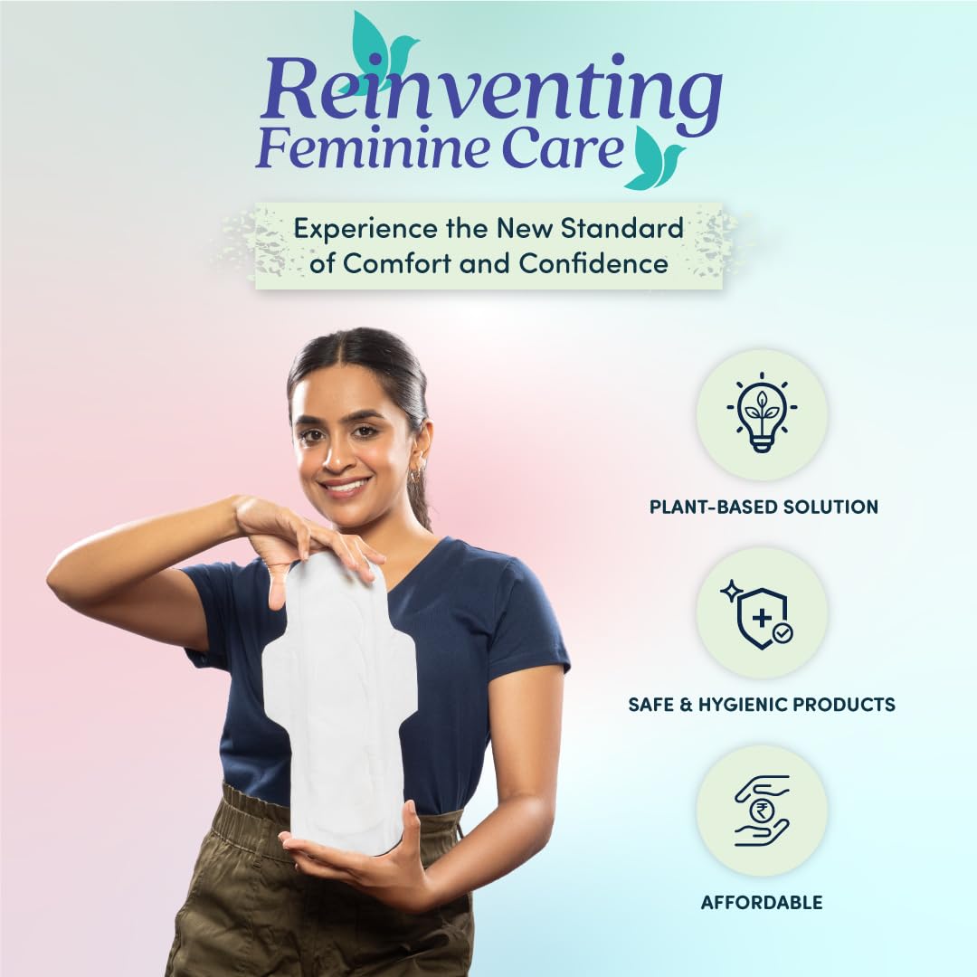 BLISSNATURAL Sanitary Pads Super Combo Pack of 18 | 6 L + 6 XL + 6 XXL |