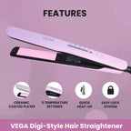 Vega Digi Style Hair Straightener for Women with Ceramic Coated Plate