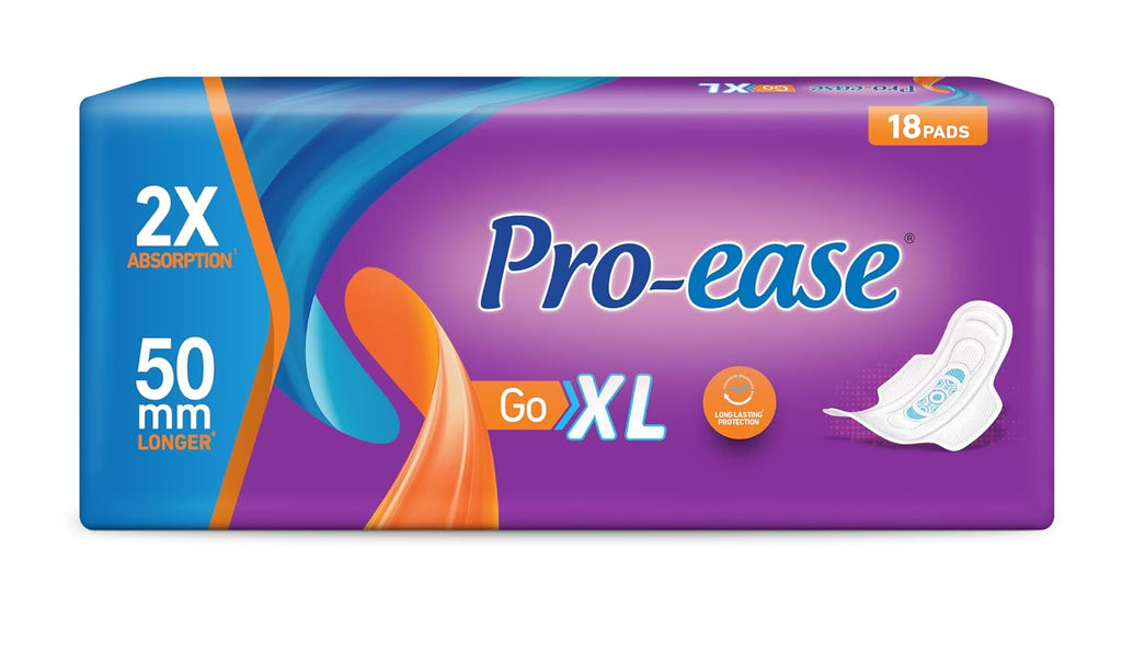 Pro Ease GO XL Sanitary Pads | Pack of 18