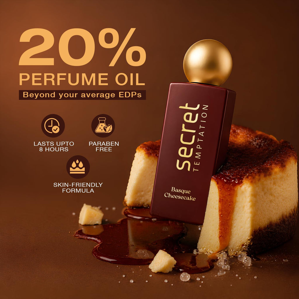 Secret Temptation Basque Cheesecake Eau De Parfum for Women, 50ml | Rich & Comforting Decadent Fragrance for Women | Long-Lasting Women’s Perfume |..