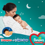 Pampers Happy Sleep Pant Style Baby Diapers, Medium (M), 100 Count, 1 Pampers : 1 Night Sleep, with Anti Rash Shield, 7-12 Kg Diapers