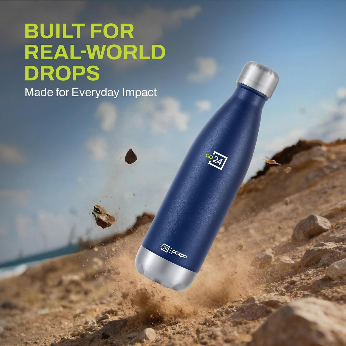 Stainless Steel Water Bottle Electro Denim Blue 500ml