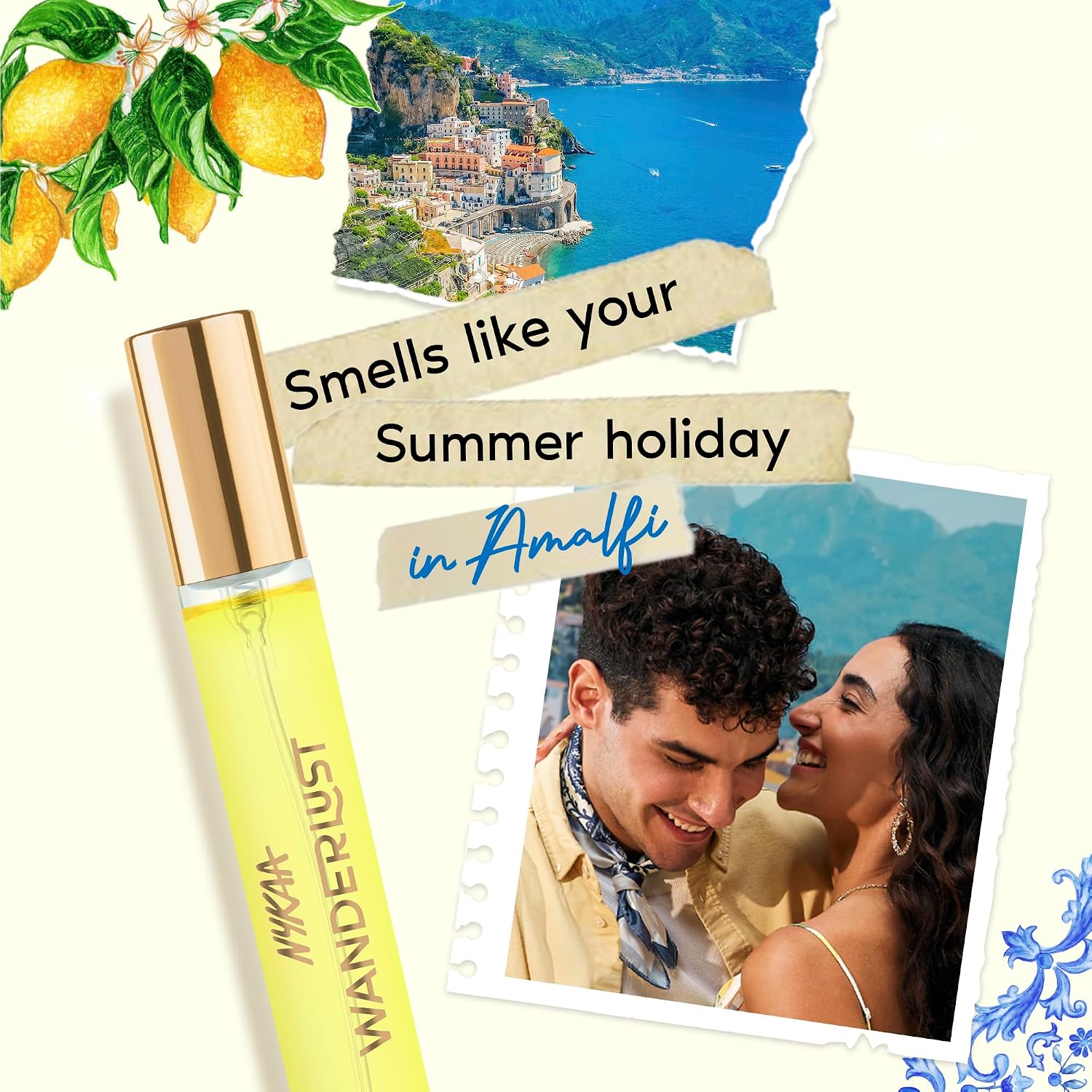 Nykaa Wanderlust Summer in Amalfi Eau De Parfum I Travel size, mini Perfume for Women – 16 ml I Mandarin and Basil Perfume | Long–Lasting, Travel‐Friendly,...