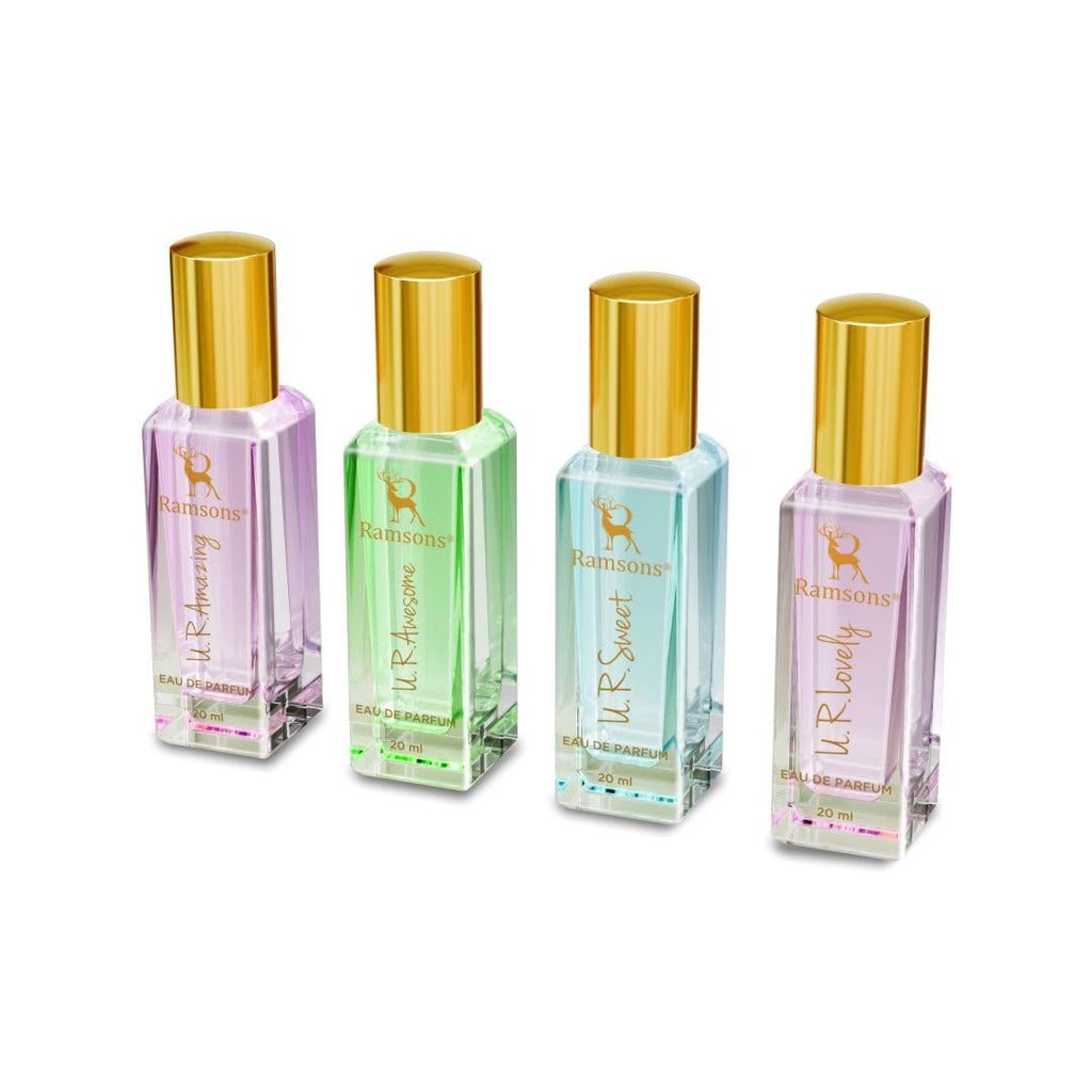 Ramsons U. R. Lovely Exquisite Perfume Giftset Pack of 4 Unisex Perfume (20ml x 4) | Long Lasting Fragrance