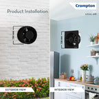 Crompton Axial Air 150 mm (6 inch) Kitchen/Bathroom/Office Exhaust (Ventilation) Fan | 1750 RPM | Low Noise | Sturdy Front Grill | Wall, Glass & Grill..
