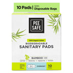 Pee Safe 100% Organic Cotton Biodegradable Sanitary Pads, Overnight | Anti-Bacterial | Superb Absorbency | Long Lasting Protection | Skin Friendly |...