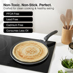 Prestige Omega Granite Non-Stick Dosa Tawa 30cm | Extra Thick Base (4.88 mm) | 5-Layer Coating | Gas & Induction Compatible |