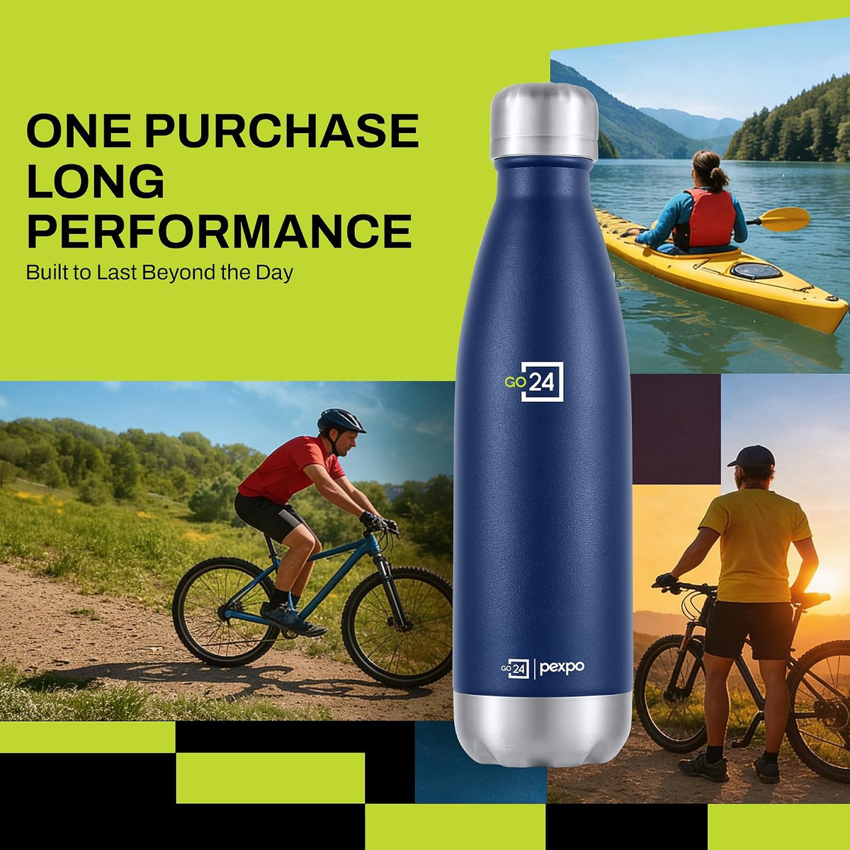 Stainless Steel Water Bottle Electro Denim Blue 500ml