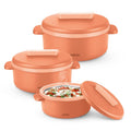 MILTON Micronova Jr. Gift Set Inner Stainless Steel Casserole, Set of 3 (380 ml, 775 ml, 1345 ml)