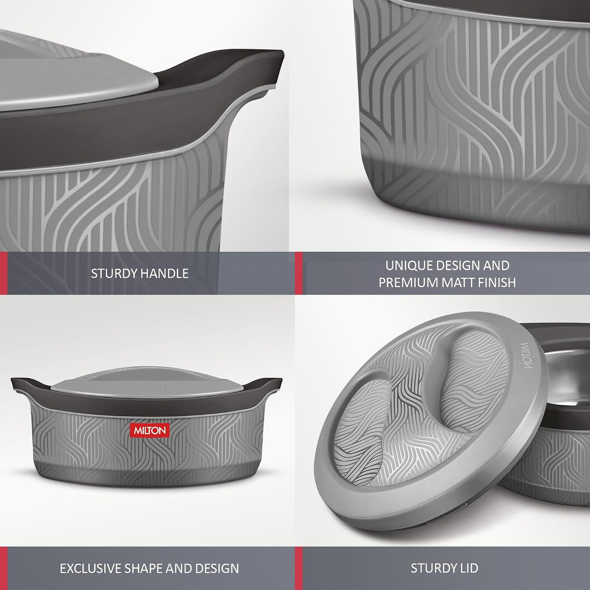 MILTON Evoke 1000 PU Insulated Inner Stainless Steel Casserole, 850 ml