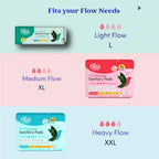 BLISSNATURAL Sanitary Pads Super Combo Pack of 18 | 6 L + 6 XL + 6 XXL |