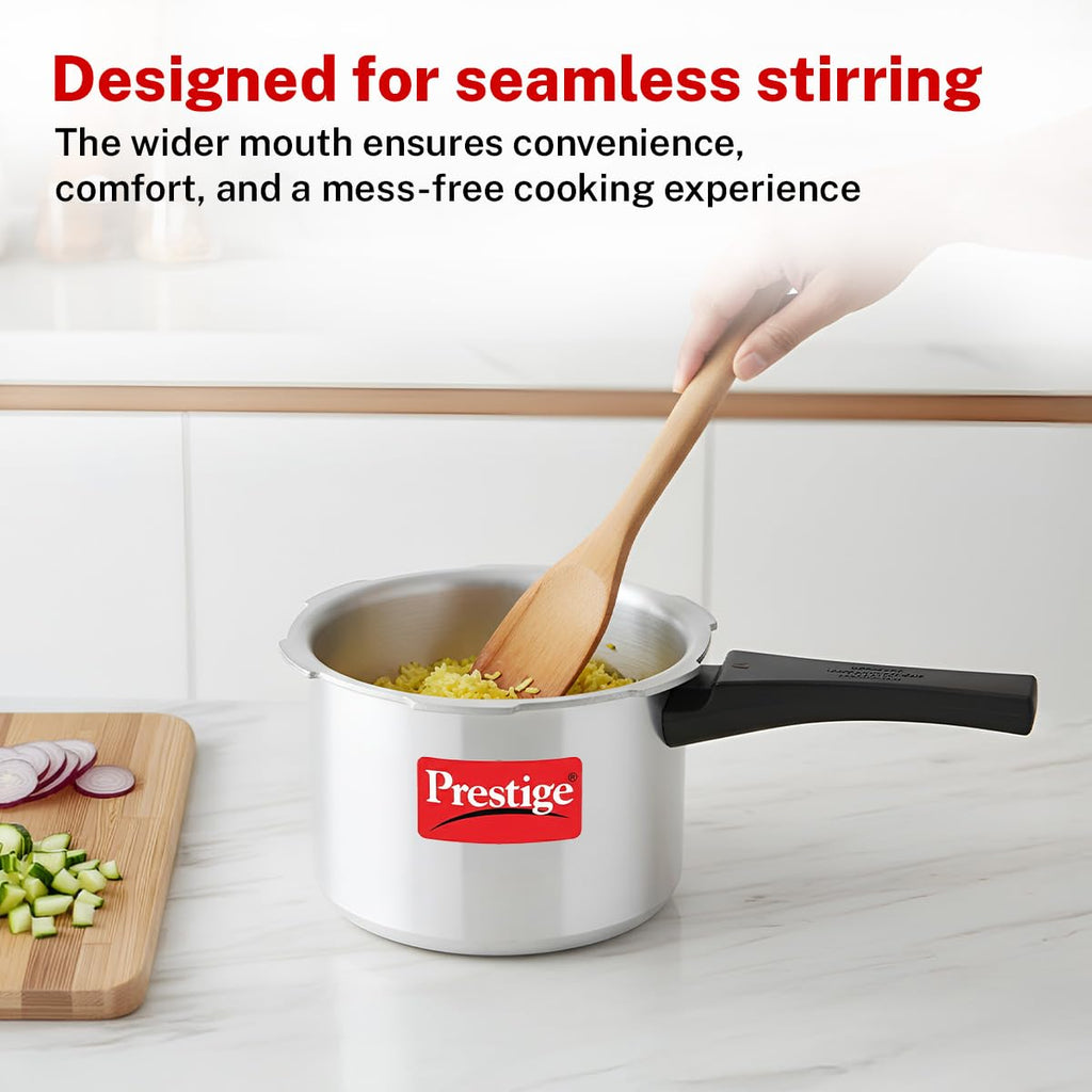 Prestige 3 Litre Aluminium Popular Outerlid Pressure Cooker | Virgin Aluminium| Gas Compatible|Controlled Gasket Release System|5 years warranty|ISI Certified