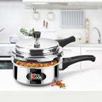 Milton Procook 2L Aluminium Pressure Cooker with Outer Lid, Non-Induction Base, Silver Finish, Durable and Efficient Cooking Solution for Everyday Meals, ISI Certified, 5 Years Warranty