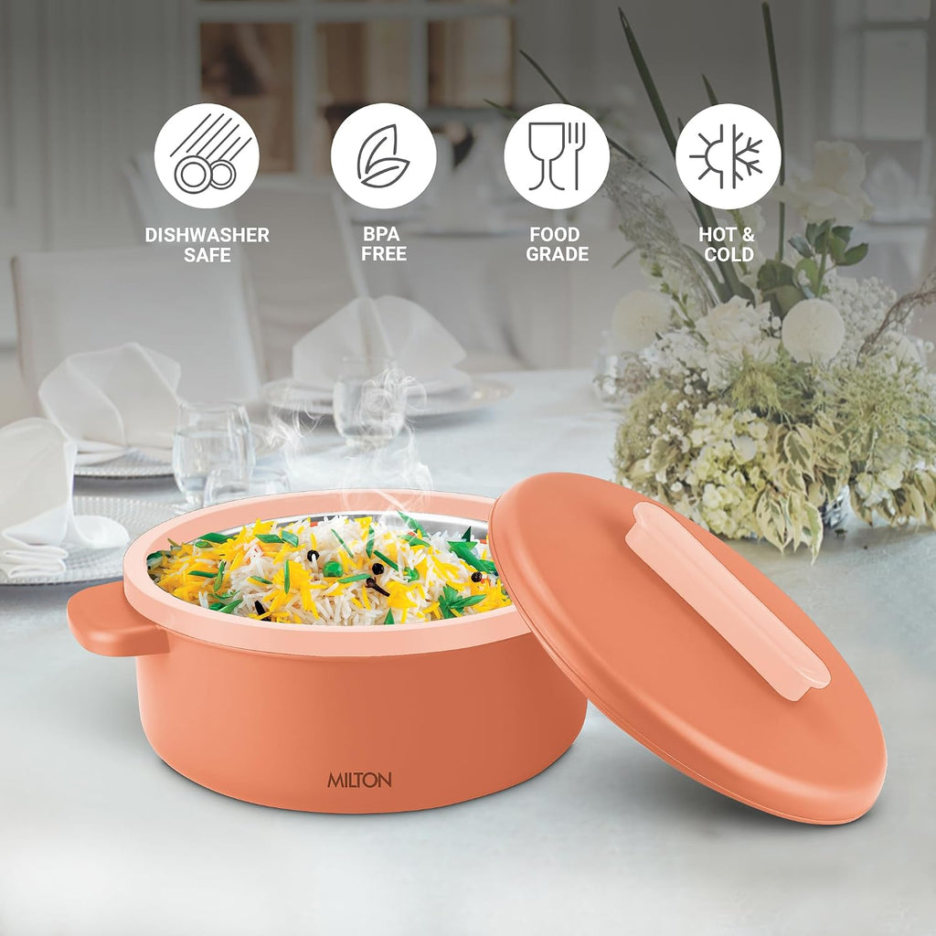 MILTON Micronova Jr. Gift Set Inner Stainless Steel Casserole, Set of 3 (380 ml, 775 ml, 1345 ml)