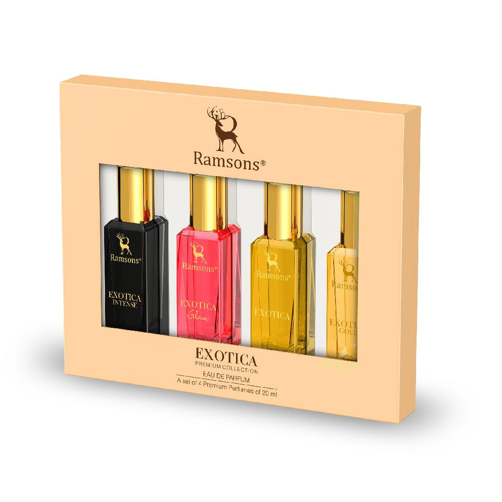 Ramsons Exotica Premium Collection - Pack of 4 (20ml Each) | Exotica Intense, Exotica Glam, Exotica & Exotica Gold Fragrance Combo for Women |...