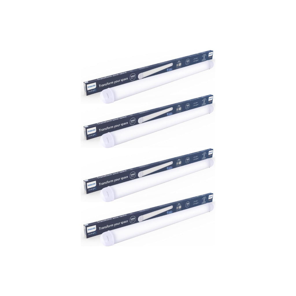 Philips 50-watt LED Batten/Tubelight | StarBright Compact 4-ft Decorative Modern LED Wall Tubelight for Living Room & Bedroom | Cool Day Light, Pack of 4