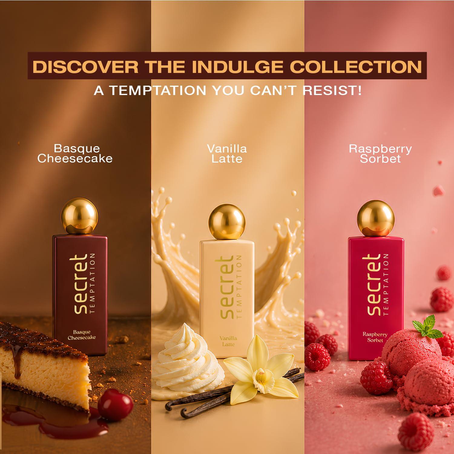 Secret Temptation Basque Cheesecake Eau De Parfum for Women, 50ml | Rich & Comforting Decadent Fragrance for Women | Long-Lasting Women’s Perfume |..