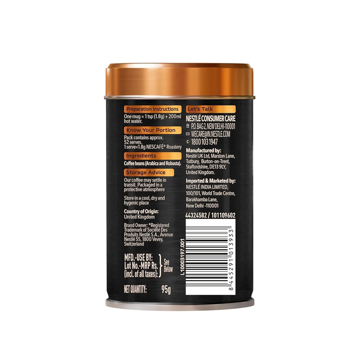 Nescafé Roastery Dark Roast Coffee 95g Can