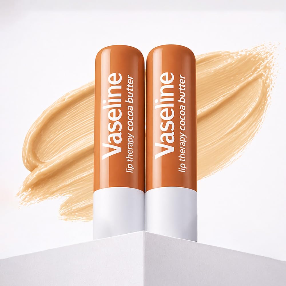 Vaseline Lip Care Cocoa Butter Lip Balm Stick 4.8g (Pack of 2)
