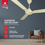 Havells 1200Mm Nicola Energy Saving Ceiling Fan (Pearl Ivory, Pack Of 1) 2 Star