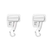 AGARO Hd1417 Wall Mounted Hair Dryer 1400 Watts, Electric Wall Mount Hair Dryer, Hotel, Bathroom, Household, Wall Hanging Dryer, White (Pack Of 2)