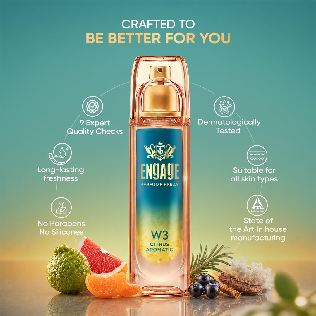 W3 Perfume Spray For Women | Citrus & Floral | Long Lasting | No Parabens | No Silicones| Dermatologically Tested | Skin Friendly | Crafted...