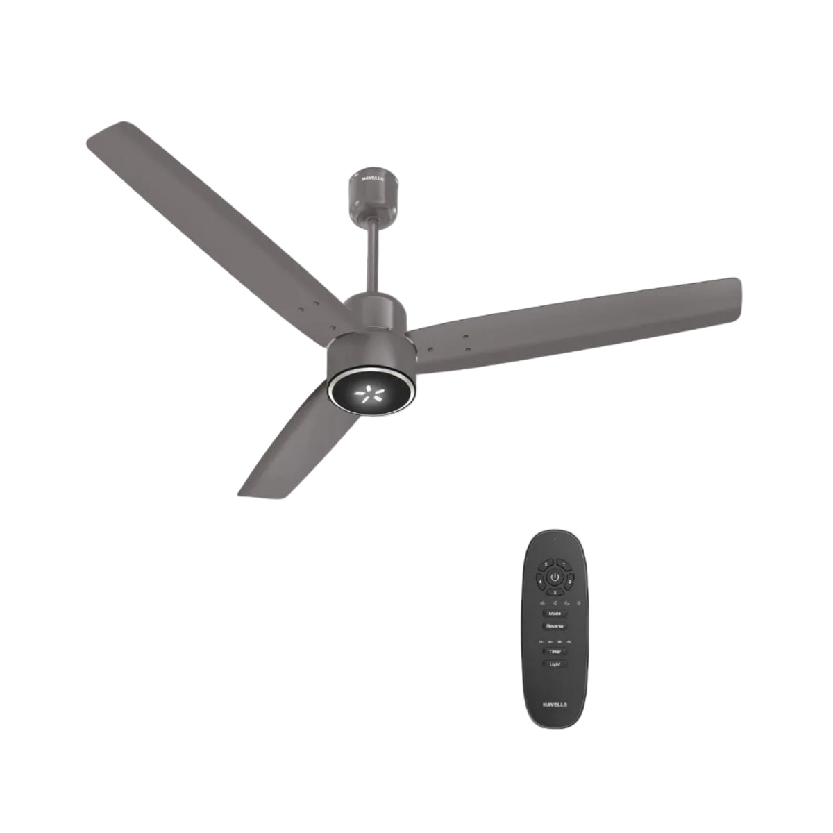 Havells FAB BLDC LED Ceiling Fan 1200 mm, 5 star, LED Speed Indicator, 380 RPM, Up to 65% Savings,Reverse Rotation,4 Speed Modes,Low Wattage 30W, Low Noise,Air Flow:235 CMM, 3 Year Warranty,Stone Grey