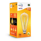 Wipro Garnet 8W ST64 LED Filament Bulb | Decorative LED Bulb for Home & Office Decoration | Energy Efficient Filament Bulb comes with In-Built Surge Protection | E27 Bulb, 2700K(Warm White, Pack of 1)