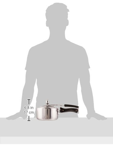 Hawkins Classic 2 Litre Pressure Cooker | Straight Body | Gas Compatible | Ideal for 2–3 persons | ISI Certified | 5 Year Guarantee | Silver (CL20)