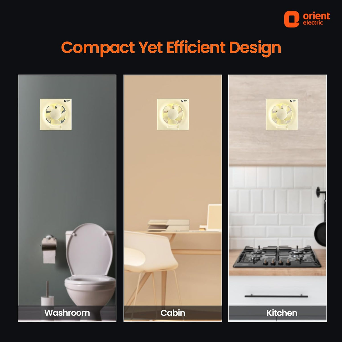 Orient Electric Ventilator DX 200mm Exhaust Fan for Kitchen & Bathroom | High Speed Ventilation Fan | Copper Motor, Aerodynamic Blades, Louver Shutters | 2 years Warranty by Orient | Ivory