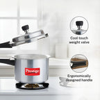 Prestige 3 Litre Aluminium Popular Outerlid Pressure Cooker | Virgin Aluminium| Gas Compatible|Controlled Gasket Release System|5 years warranty|ISI Certified