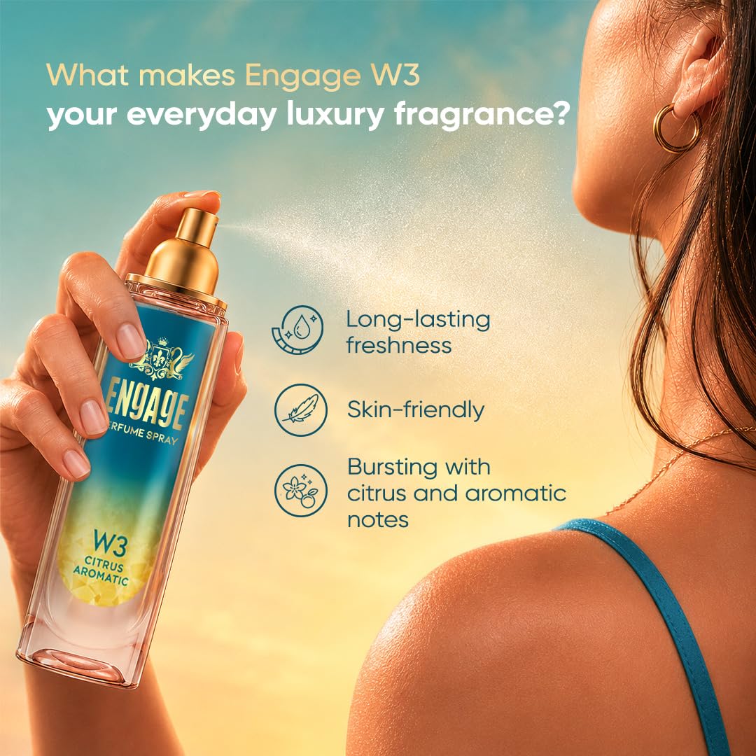 W3 Perfume Spray For Women | Citrus & Floral | Long Lasting | No Parabens | No Silicones| Dermatologically Tested | Skin Friendly | Crafted...