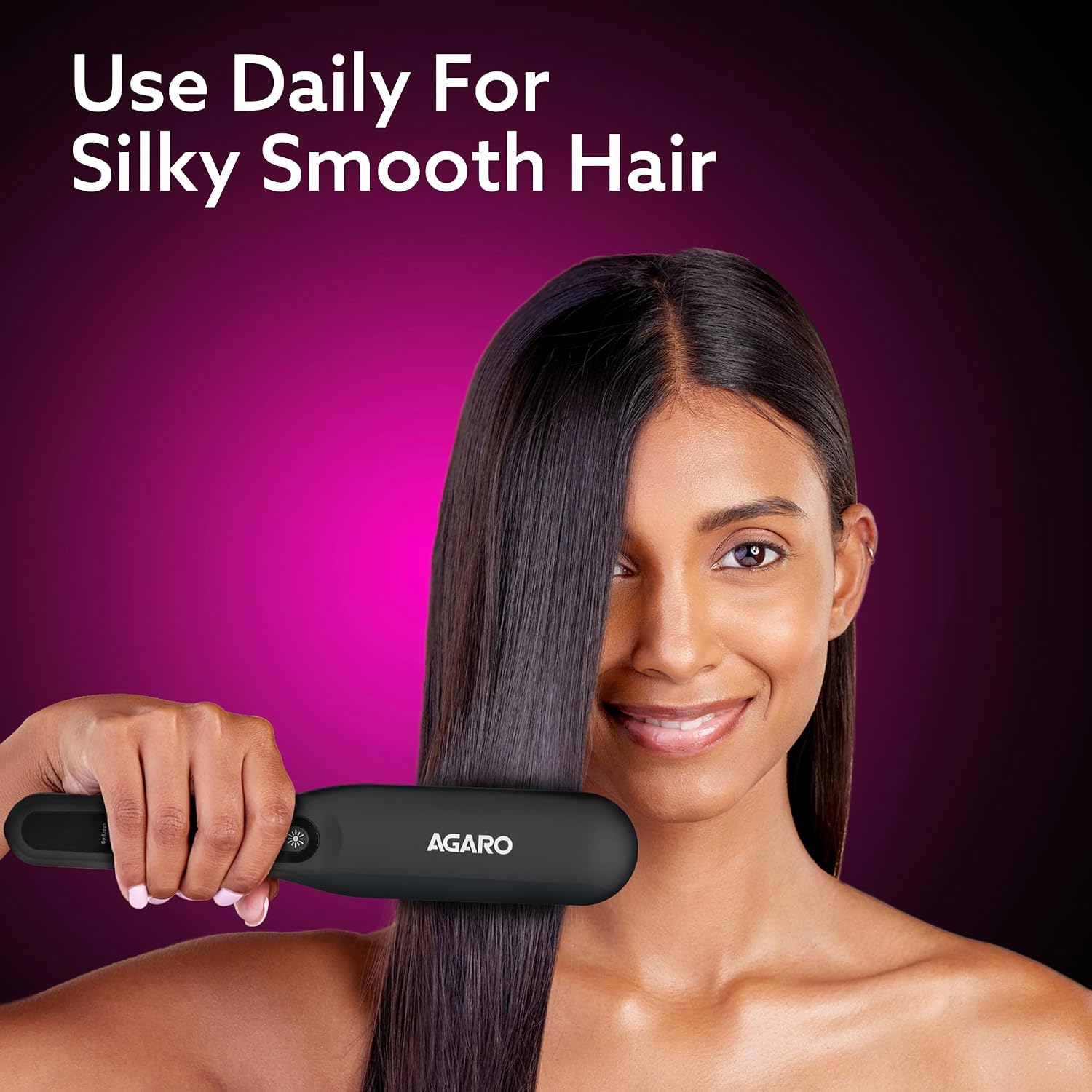 AGARO Rechargeable LED Hair Therapy Comb for Men & Women, Red & Blue Light Scalp Treatment