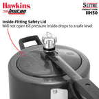 Hawkins 5 Litre Instaa Pressure Cooker, Induction Inner Lid Cooker, Tall Body Hard Anodised Cooker, Black (IIH50)