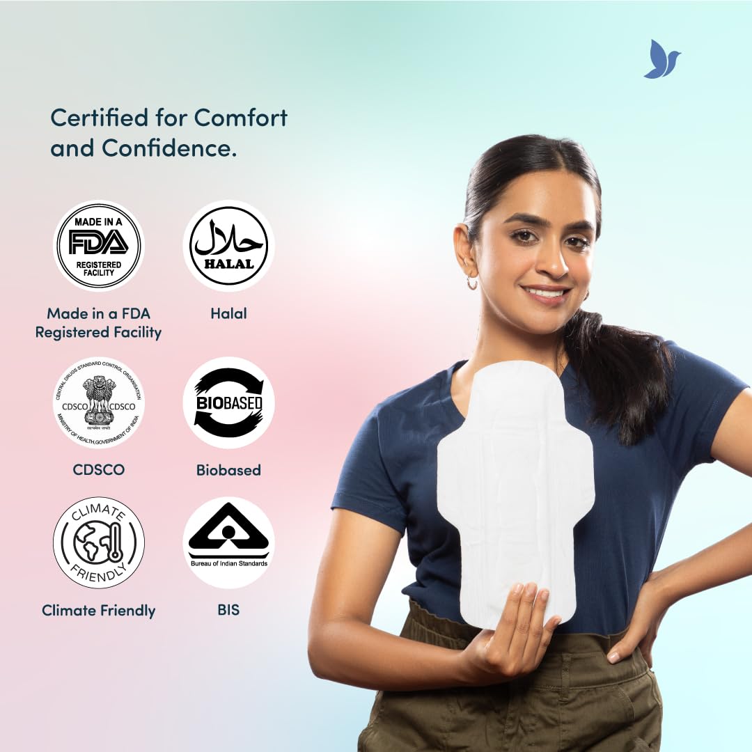 BLISSNATURAL Sanitary Pads Super Combo Pack of 18 | 6 L + 6 XL + 6 XXL |