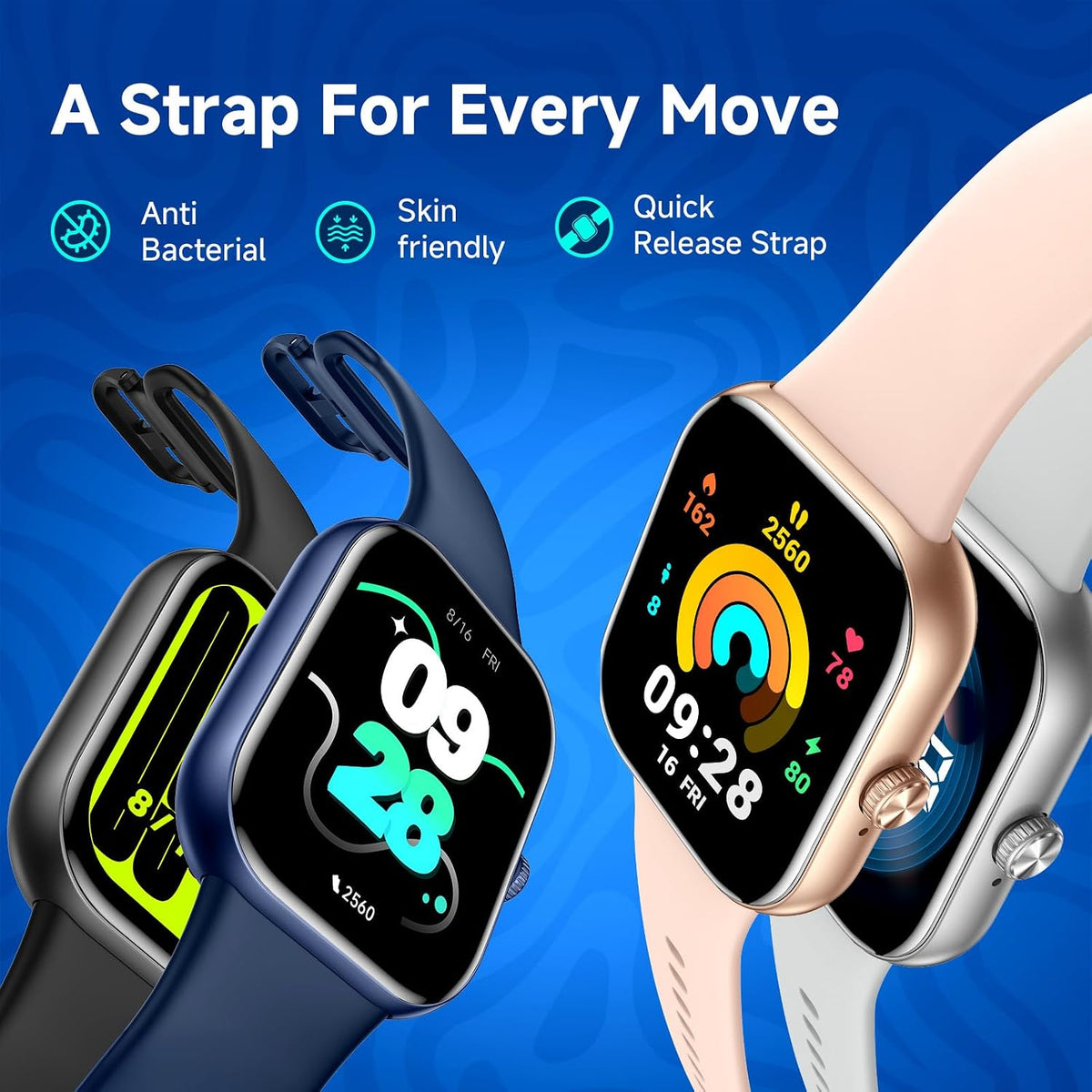 REDMI Watch Move 1.85 Premium AmoLED,14 Day Battery,Best Accuracy,Dual Core Processor Smartwatch (Silver Sprint Strap, Free Size)