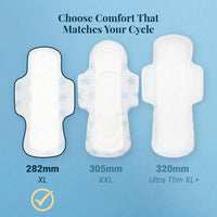 NIINE Naturally Soft XL Sanitary Pads for Women | 282mm Long | Cottony Soft Top Cover | Anti Leak Lock Channel| 2X Absorbent| for Heavy Flow| 36 Pads