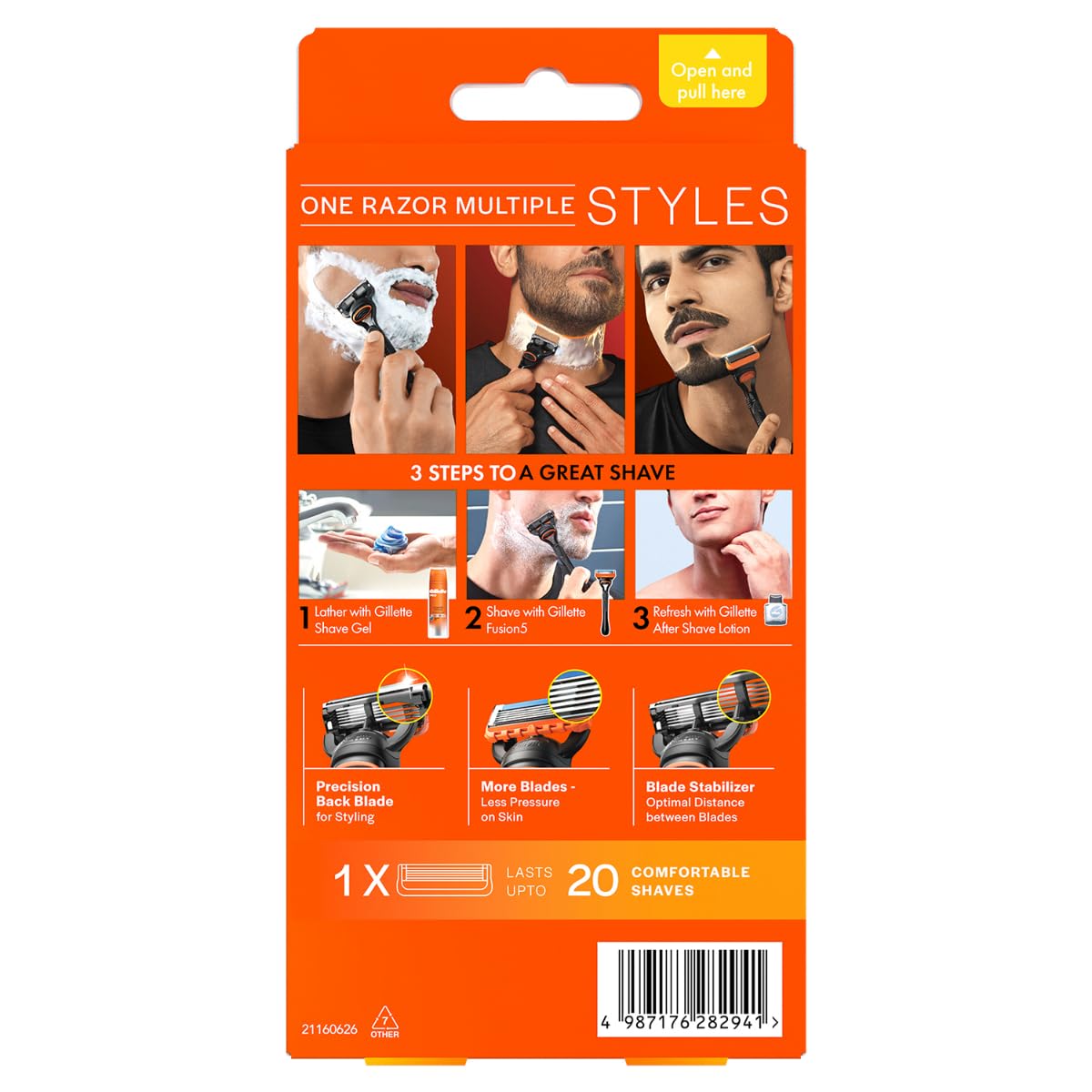 Gillette Fusion Power, Shaving Razor For Men | Micro-Pulse Technology For Reduced Friction | With Beard Shaping Back Blade | 5 Blades For Your Perfect Shave...