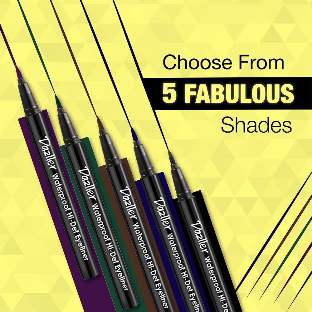 Dazller Hi-Def Eyeliner duo|Velvet Matte|Water-Resistant|Smudge-Proof|Long Stay|Single Stroke|Precise Application|Black+Black|2.2g, Gel