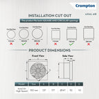 Crompton Axial Air 150 mm (6 inch) Kitchen/Bathroom/Office Exhaust (Ventilation) Fan | 1750 RPM | Low Noise | Sturdy Front Grill | Wall, Glass & Grill..