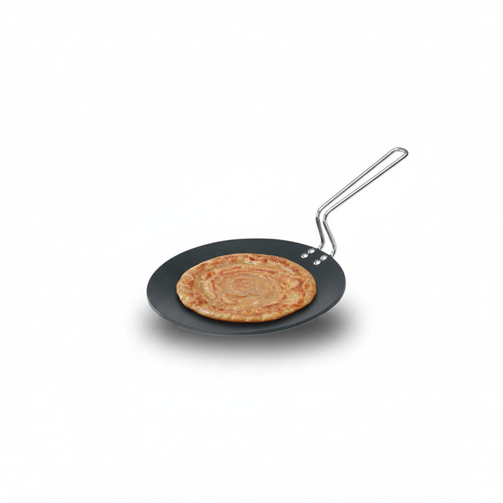 Hawkins Futura 26 cm Tava, Non Stick Tawa with Stainless Steel Handle, Black (NT26)