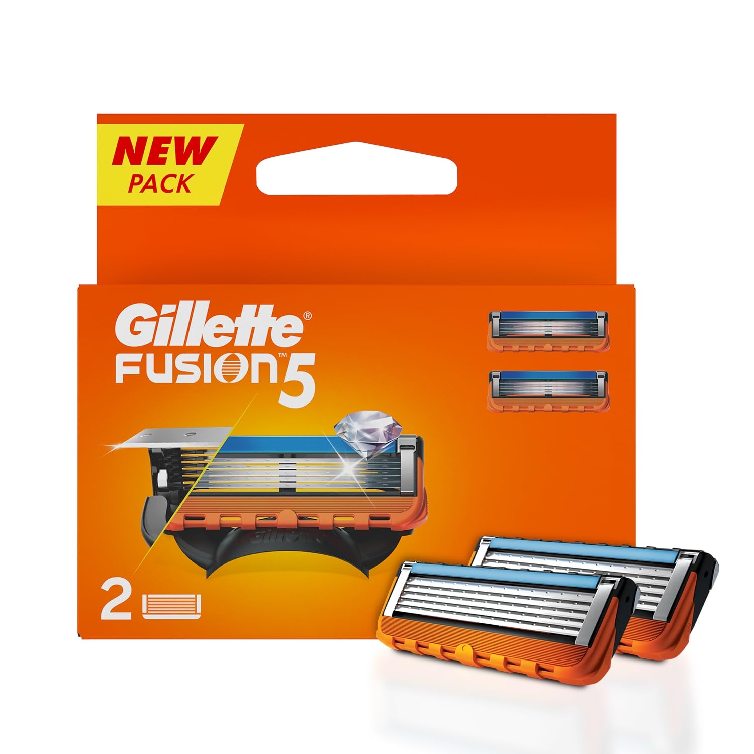 Gillette Fusion Shaving 5-Bladed Cartridges, Pack of 2