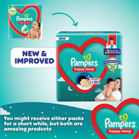 Pampers Happy Sleep Pant Style Baby Diapers, Medium (M), 100 Count, 1 Pampers : 1 Night Sleep, with Anti Rash Shield, 7-12 Kg Diapers