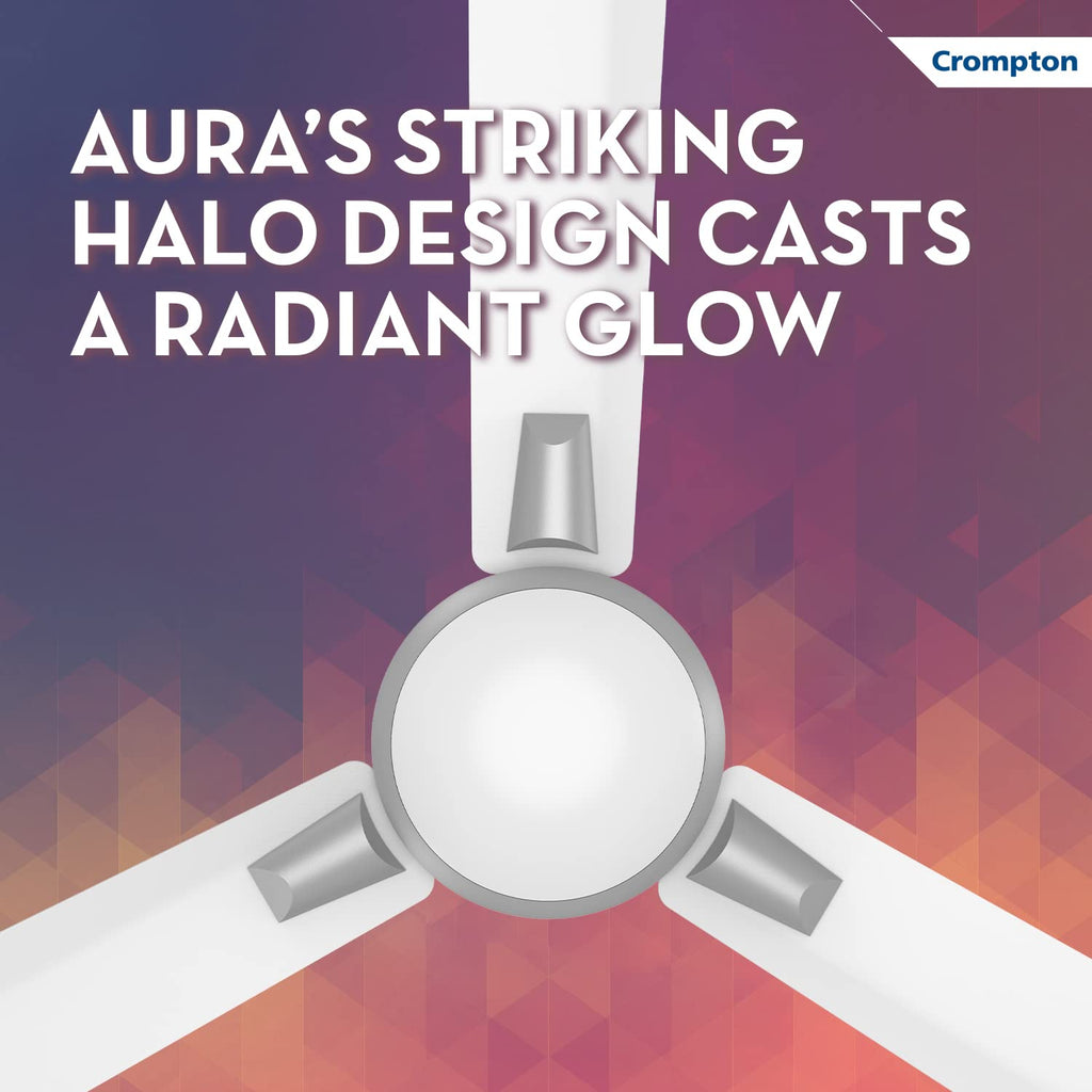 Crompton HIGHSPEED AURA 1200 mm Ceiling Fan for Home | Designer | 1 Star Rated | Energy Efficient | 370RPM | Superior Air Delivery | 2 Years Warranty | (New.