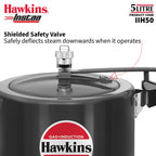 Hawkins 5 Litre Instaa Pressure Cooker, Induction Inner Lid Cooker, Tall Body Hard Anodised Cooker, Black (IIH50)