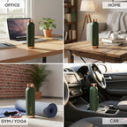 CELLO Evita Copper Water Bottle For Daily & Office Use 1000 ml, Green | Leakproof & Rustproof ISI Certified Single Wall 100% Pure Copper Promotes Immunity, Improve Digestion & Supports Healthy Living