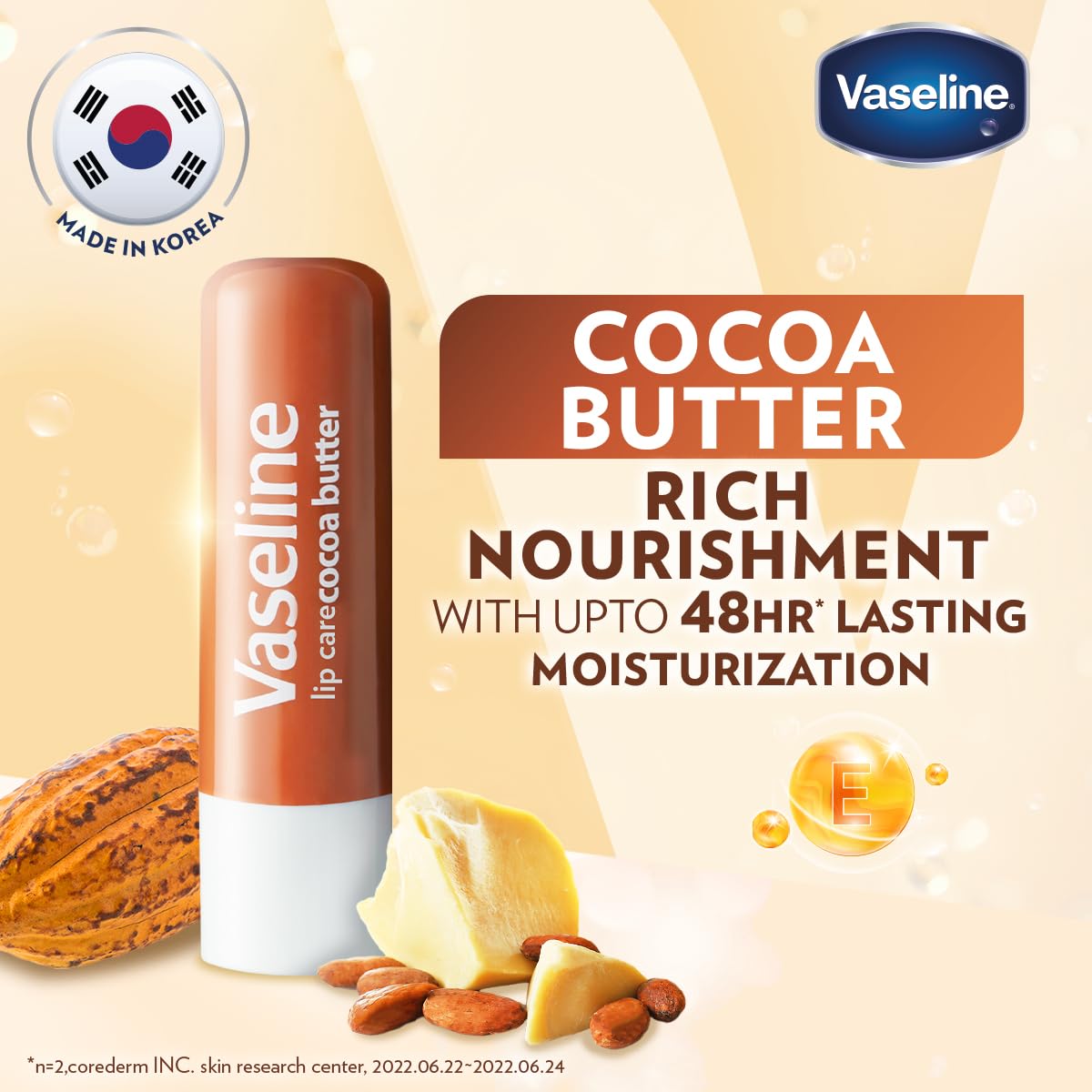 Vaseline Lip Care Cocoa Butter Lip Balm Stick 4.8g (Pack of 2)