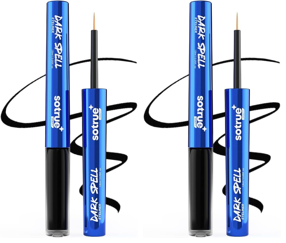 Sotrue Dark Spell Liquid Eye Liner, Black, Long Lasting Matte Waterproof Liner - Quick Drying Smudge Proof,Fine Tip For Precise Smooth Application, Transfer...