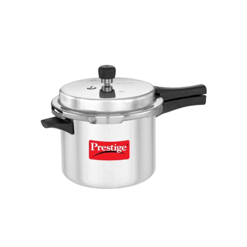 Prestige 5 Litre Aluminium Popular Outerlid Pressure Cooker | Virgin Aluminium| Gas Compatible|Controlled Gasket Release System|5 years warranty|ISI Certified